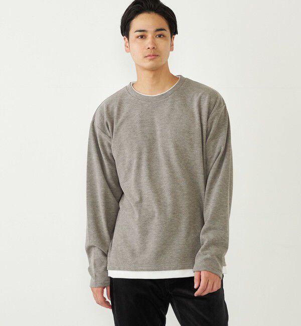 SHIPS Colors 「SHIPS Colors:〈洗濯機可能〉サカリバ フェイクレイヤード ロングスリーブ カットソー」|Tシャツ・カットソー|グレー