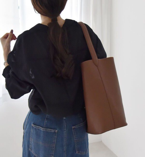 quaranciel「quaranciel:〈洗濯機可能〉シアー ポケット オープンカラー オーバー シャツ」|シャツ・ブラウス|