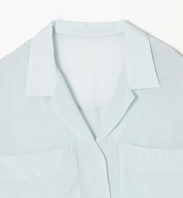 quaranciel「quaranciel:〈洗濯機可能〉シアー ポケット オープンカラー オーバー シャツ」|シャツ・ブラウス|