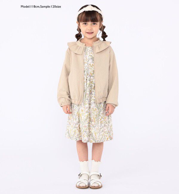 SHIPS KIDS「SHIPS KIDS:100～130cm /〈UVカット/洗濯機可能〉フリル パーカ」|ブルゾン・スタジャン|