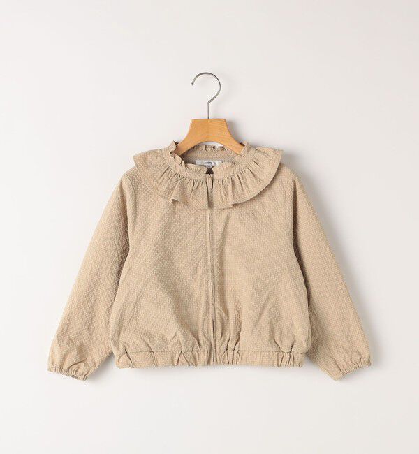 SHIPS KIDS「SHIPS KIDS:100～130cm /〈UVカット/洗濯機可能〉フリル パーカ」|ブルゾン・スタジャン|
