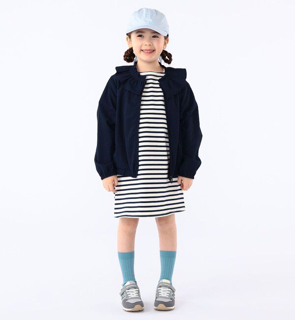 SHIPS KIDS「SHIPS KIDS:100～130cm /〈UVカット/洗濯機可能〉フリル パーカ」|ブルゾン・スタジャン|