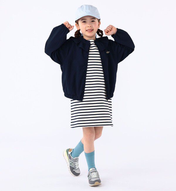 SHIPS KIDS「SHIPS KIDS:100～130cm /〈UVカット/洗濯機可能〉フリル パーカ」|ブルゾン・スタジャン|