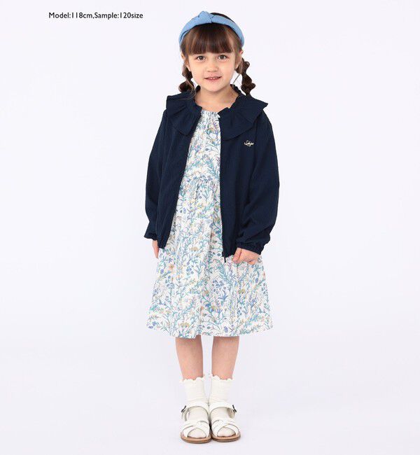 SHIPS KIDS「SHIPS KIDS:100～130cm /〈UVカット/洗濯機可能〉フリル パーカ」|ブルゾン・スタジャン|