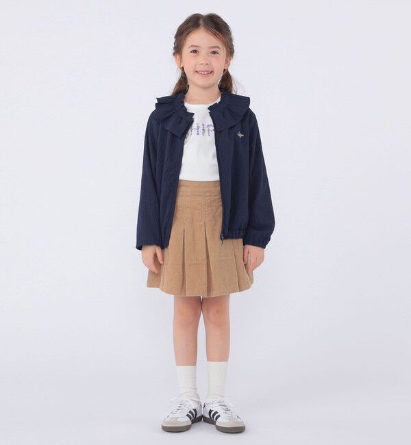 SHIPS KIDS「SHIPS KIDS:100～130cm /〈UVカット/洗濯機可能〉フリル パーカ」|ブルゾン・スタジャン|
