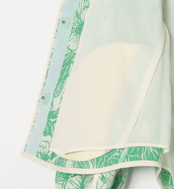 quaranciel「quaranciel: フラワー ジャカード パイピング ノーカラー ジャケット」|ノーカラージャケット|