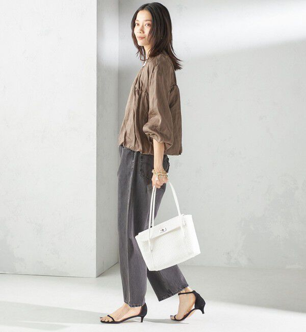 SHIPS for women「〈手洗い可能〉バック ギャザー リネン ジップ ブルゾン」|ブルゾン・スタジャン|