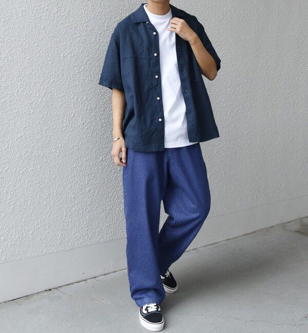 SHIPS any「SHIPS any:〈洗濯機可能〉NOVELTEX リネン オープンカラーシャツ(セットアップ対応)◇」|シャツ・ブラウス|