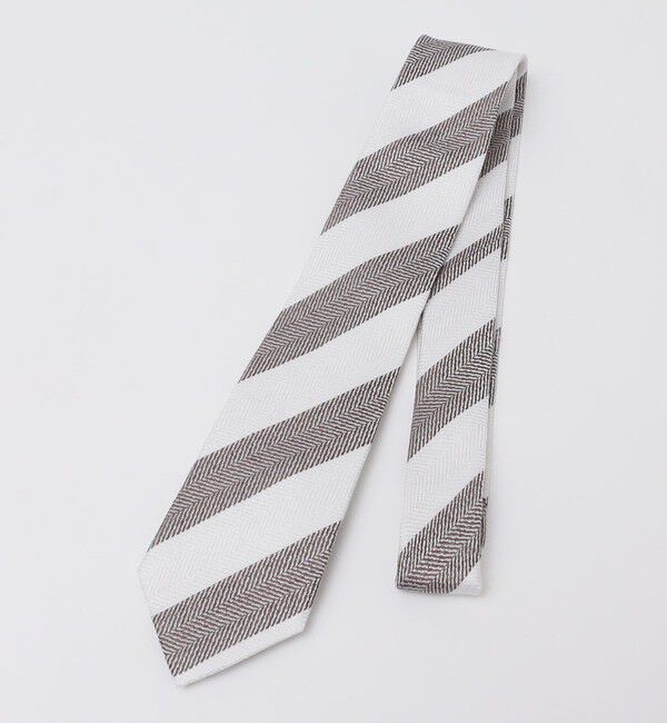 SHIPS Colors 「SHIPS Colors:シルク リネン ストライプ ネクタイ」|ネクタイ・蝶ネクタイ|ブラウン