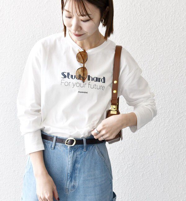 SHIPS any「【SHIPS any別注】MONMIMI:〈洗濯機可能〉ロゴ プリント ロンTEE 25SS」|Tシャツ・カットソー|