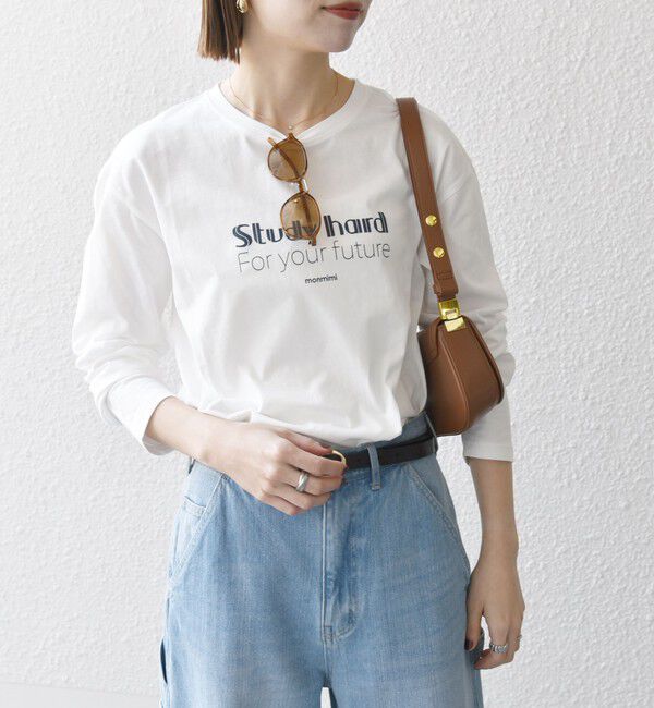 SHIPS any「【SHIPS any別注】MONMIMI:〈洗濯機可能〉ロゴ プリント ロンTEE 25SS」|Tシャツ・カットソー|
