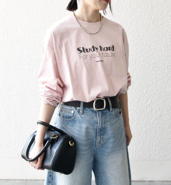 SHIPS any「【SHIPS any別注】MONMIMI:〈洗濯機可能〉ロゴ プリント ロンTEE 25SS」|Tシャツ・カットソー|