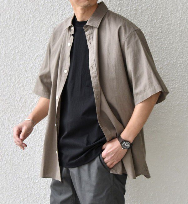 SHIPS any「SHIPS any:〈洗濯機可能〉コットン/リネン レギュラーカラー シャツ◇」|シャツ・ブラウス|オリーブ