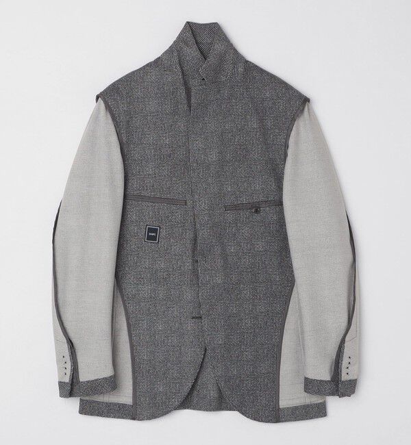 SHIPS「SHIPS: ジャージー ハウンドトゥース プリント ライト ジャケット」|テーラードジャケット|