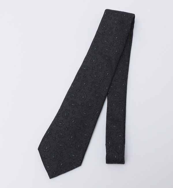 SHIPS「Puccini: シルク ウール メランジ ペイズリー ネクタイ」|ネクタイ・蝶ネクタイ|ダークグレー