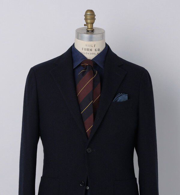 SHIPS「Puccini: シルク ブークレ レジメンタル ネクタイ」|ネクタイ・蝶ネクタイ|ダークブルー