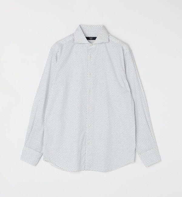 SHIPS Colors 「SHIPS Colors:コットン フランネル 小紋柄 プリント ワイドカラー シャツ」|シャツ・ブラウス|ホワイト