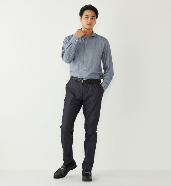 SHIPS Colors 「SHIPS Colors:コットン フランネル 小紋柄 プリント ワイドカラー シャツ」|シャツ・ブラウス|