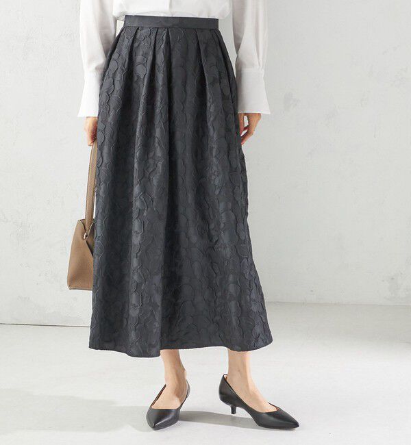 SHIPS for women「〈手洗い可能〉膨れ ジャカード タック フレア スカート」|スカート|