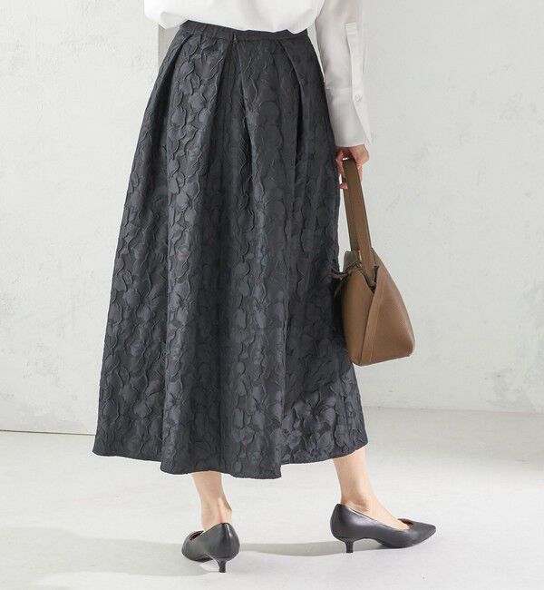 SHIPS for women「〈手洗い可能〉膨れ ジャカード タック フレア スカート」|スカート|