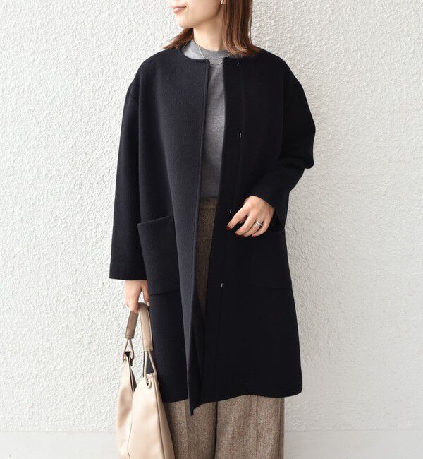 SHIPS Colors 「SHIPS Colors:SUPER100 ウール ノーカラー コート◇」|ノーカラーコート|