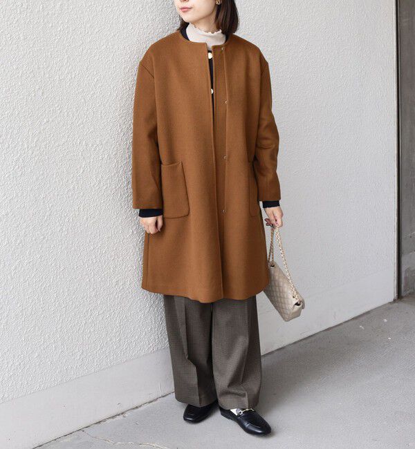 SHIPS Colors 「SHIPS Colors:SUPER100 ウール ノーカラー コート◇」|ノーカラーコート|