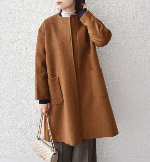 SHIPS Colors 「SHIPS Colors:SUPER100 ウール ノーカラー コート◇」|ノーカラーコート|