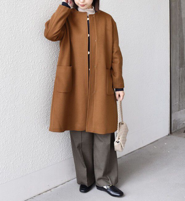 SHIPS Colors 「SHIPS Colors:SUPER100 ウール ノーカラー コート◇」|ノーカラーコート|