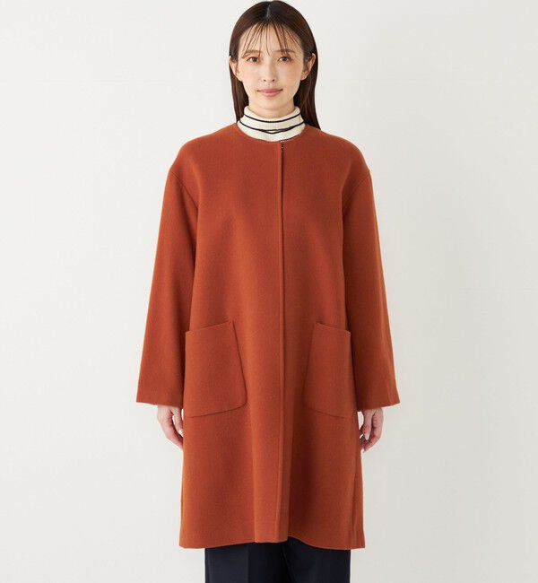 SHIPS Colors 「SHIPS Colors:SUPER100 ウール ノーカラー コート◇」|ノーカラーコート|