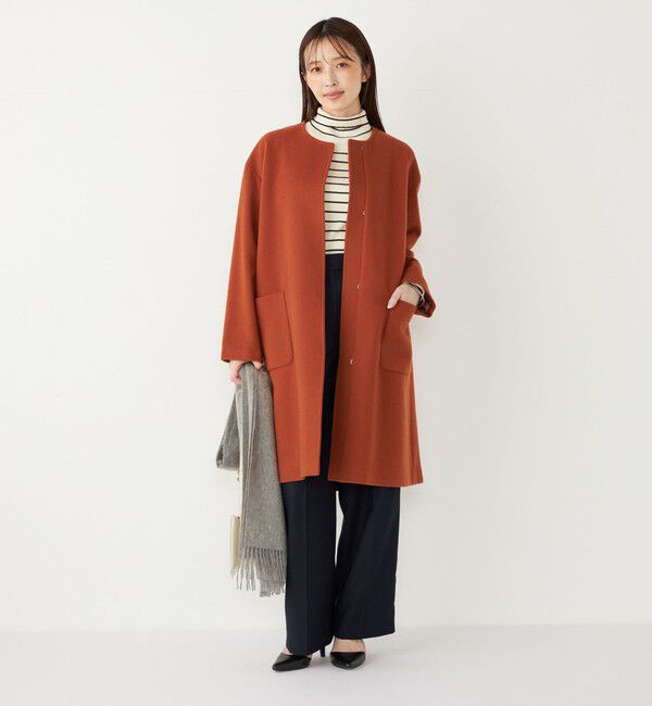 SHIPS Colors 「SHIPS Colors:SUPER100 ウール ノーカラー コート◇」|ノーカラーコート|