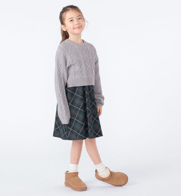 SHIPS KIDS「SHIPS KIDS:100～130cm /〈洗濯機可能〉ケーブルニット ドッキング ワンピース」|ワンピース|