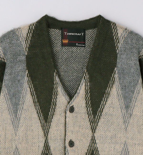 SHIPS「TOWNCRAFT: SHAGGY VINTAGE PATTERN V CARDIGAN」|カーディガン|