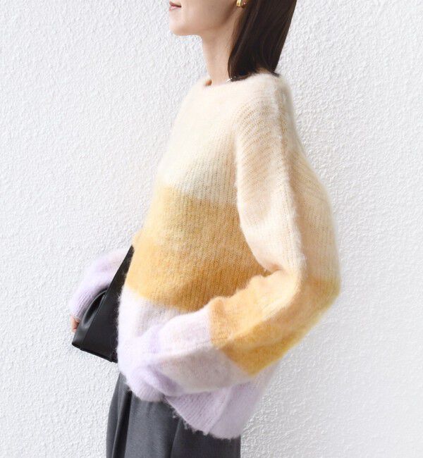 SHIPS for women「《一部追加予約》【WEB限定】〈手洗い可能〉モヘヤ混 グラデーション ニット プルオーバー」|ニット・セーター|