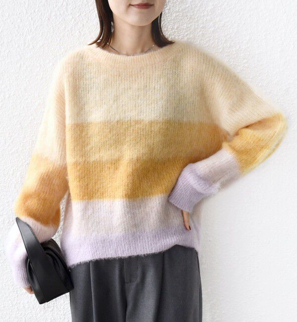 SHIPS for women「《一部追加予約》【WEB限定】〈手洗い可能〉モヘヤ混 グラデーション ニット プルオーバー」|ニット・セーター|
