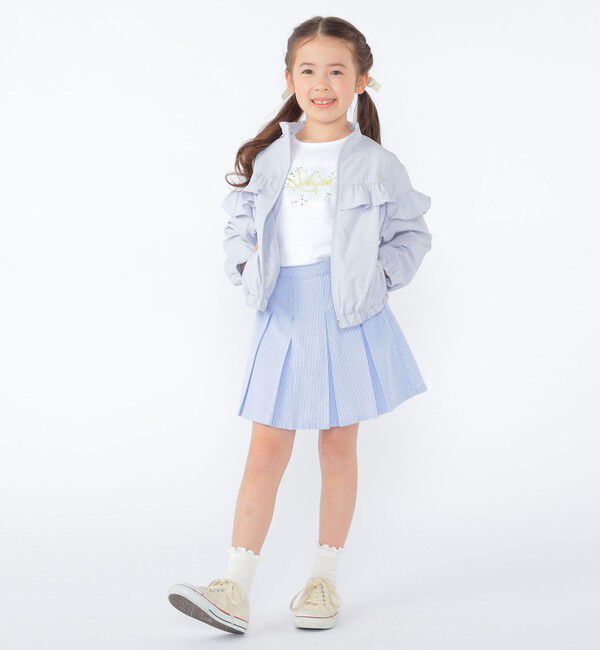 SHIPS KIDS「SHIPS KIDS:100～130cm / ガーリー エンブロイダリー ロゴ Tシャツ」|Tシャツ・カットソー|