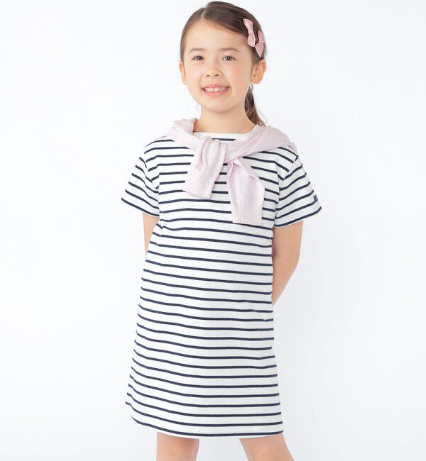 SHIPS KIDS「SHIPS KIDS:100～130cm / ボーダー ワンピース」|ワンピース|ホワイト系