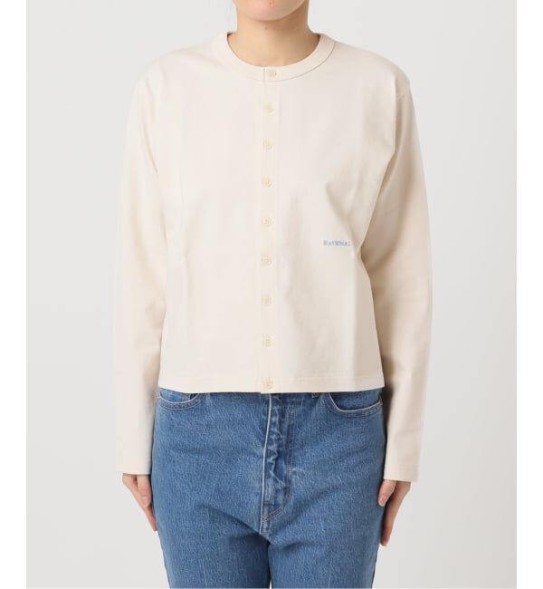 OUTDOOR PRODUCTS Usual Things「≪予約≫ロゴ刺繍コットンクルーネックカーディガン」|カーディガン|