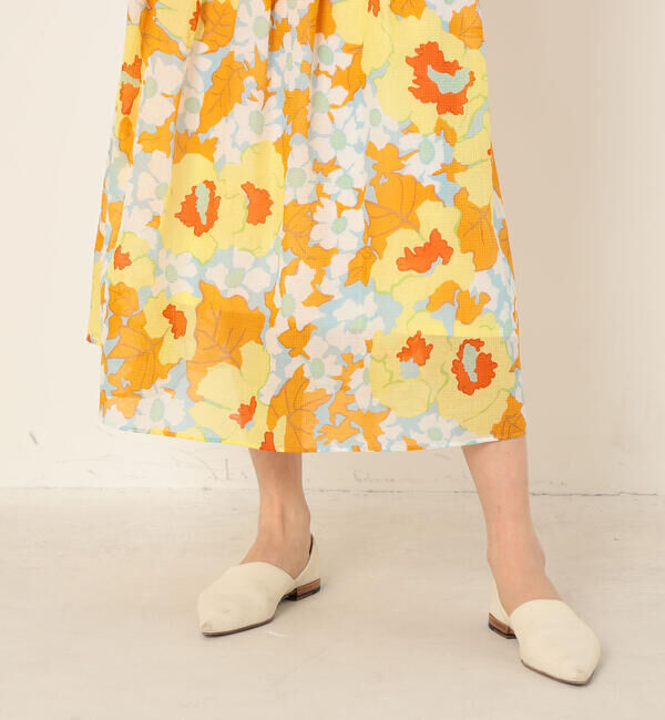 Ballsey「H.ムタビリスプリント タックプリーツロングスカート」|フレア|