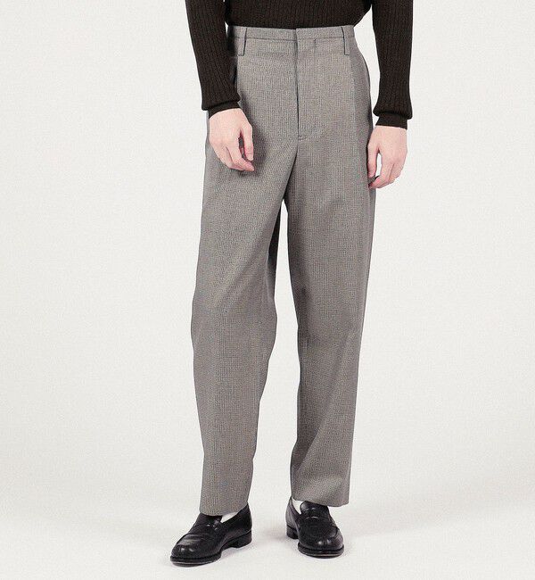 TOMORROWLAND MENS「シルク ハウンドトゥース 1プリーツテーパードパンツ」|その他|