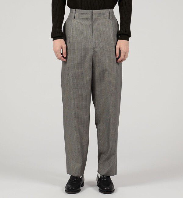 TOMORROWLAND MENS「シルク ハウンドトゥース 1プリーツテーパードパンツ」|その他|