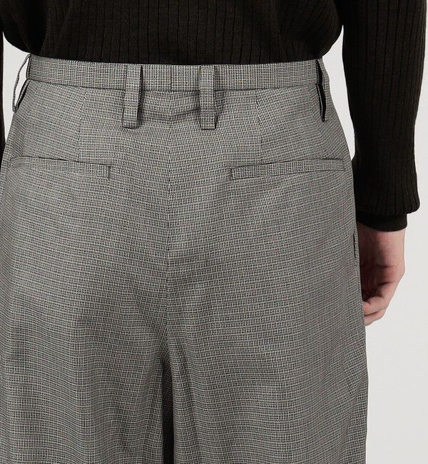 TOMORROWLAND MENS「シルク ハウンドトゥース 1プリーツテーパードパンツ」|その他|