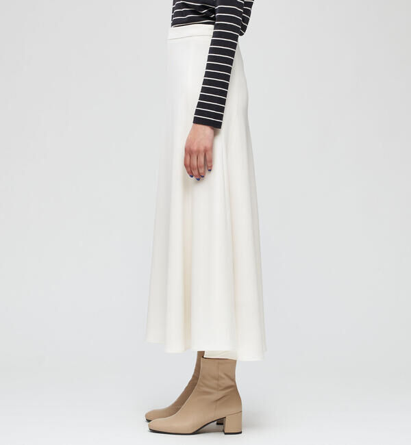 DES PRES「トリアセテートポリエステルダブルクロス フレアロングスカート」|フレア|