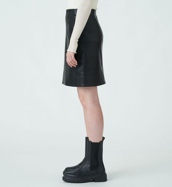 MACPHEE「レザーライクミニスカート」|台形|