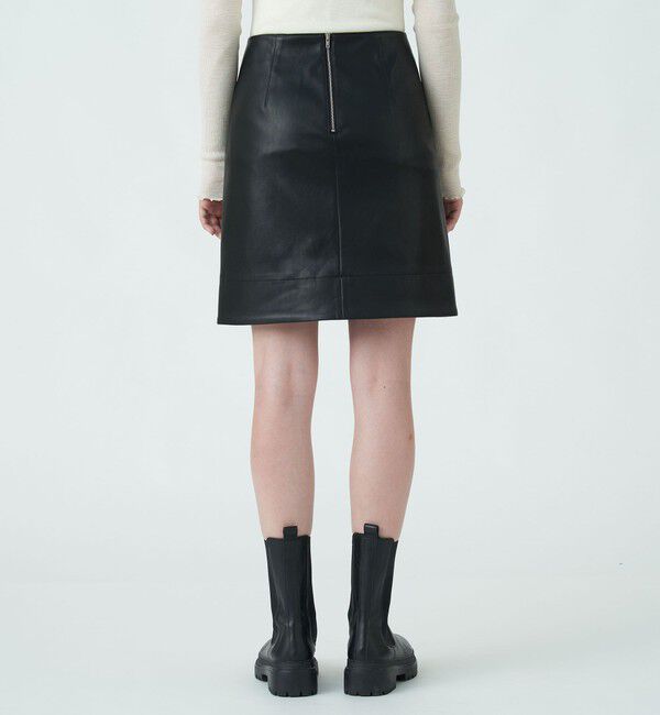 MACPHEE「レザーライクミニスカート」|台形|