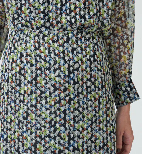 SOULEIADO「レーヨンポリエステルプリント　シースルーサテンスカート」|スカート|