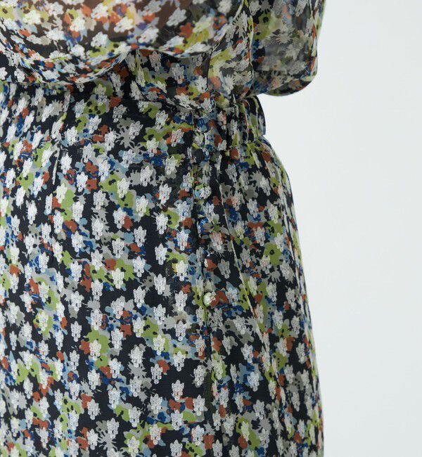 SOULEIADO「レーヨンポリエステルプリント　シースルーサテンスカート」|スカート|