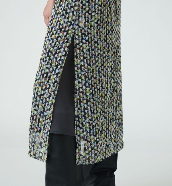 SOULEIADO「レーヨンポリエステルプリント　シースルーサテンスカート」|スカート|