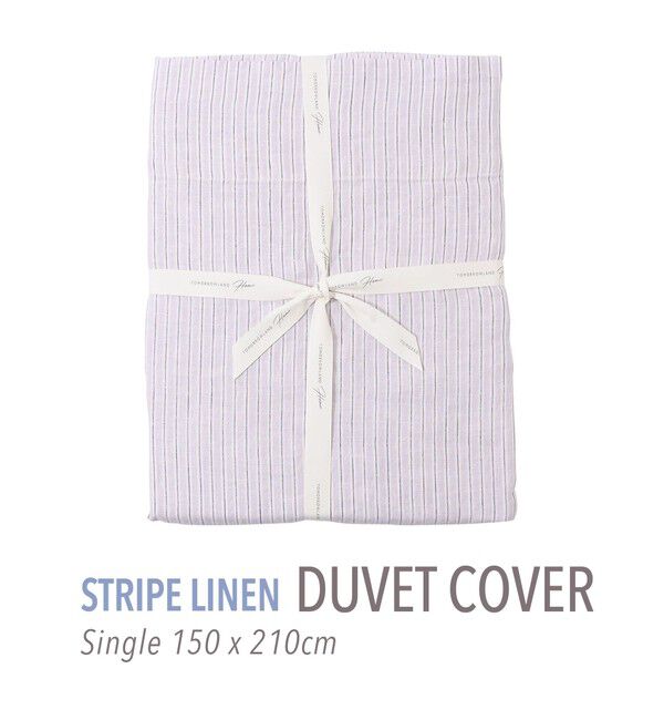 TOMORROWLAND HOME「ストライプリネン 掛布団カバー（シングル）」|その他|74 パープル系