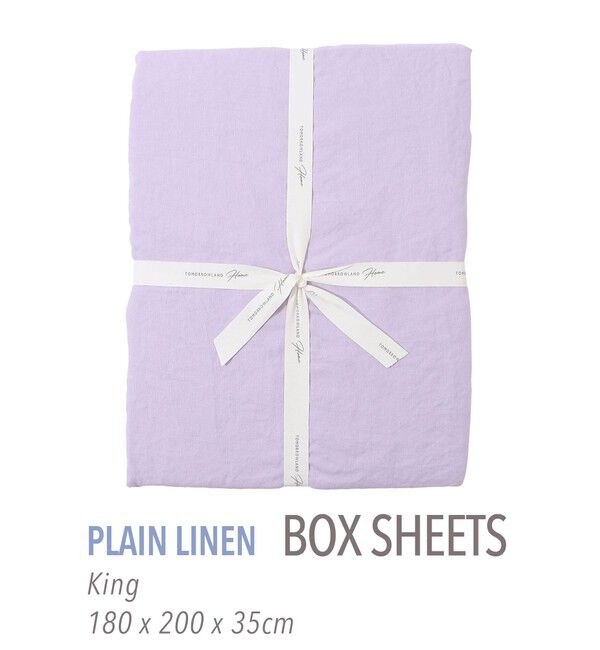 TOMORROWLAND HOME「プレーンリネン ボックスシーツ（キング）」|その他|73 ライトパープル