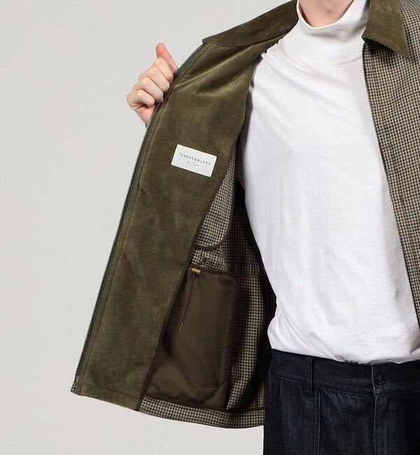 TOMORROWLAND MENS「ポリエステル ガンクラブチェックブルゾン」|ブルゾン・スタジャン|